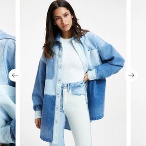 Patchwork denim Shacket